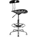Global Industrial Drafting Stool W/Tractor Seat, Vibrant Black & Chrome B1105802